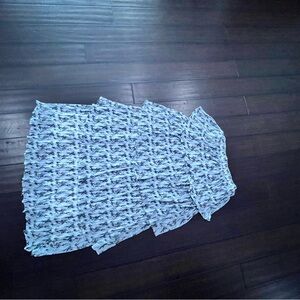 Blue patterned maxi ruffle skirt